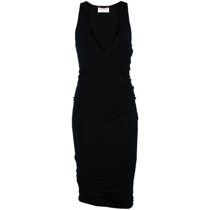 Saint Laurent ruched V-neck mini dress