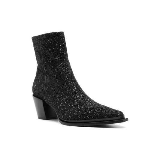 Jimmy Choo Cece Ab Glitter Ankle Boots 60mm CECEAB60PZFBLACK