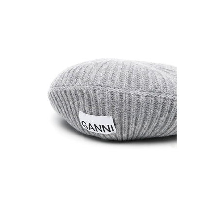 Ganni Ribbed wool hat
