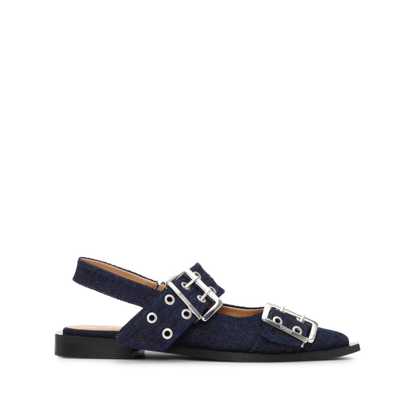 Ganni Denim Feminine Buckle Ballerinas S2797642-P25