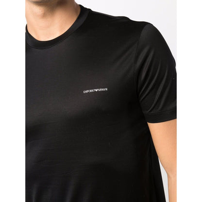 Emporio Armani ASV Lyocell blend jersey T-shirt with micro logo lettering