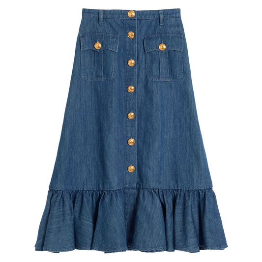 Valentino Denim Midi Skirt