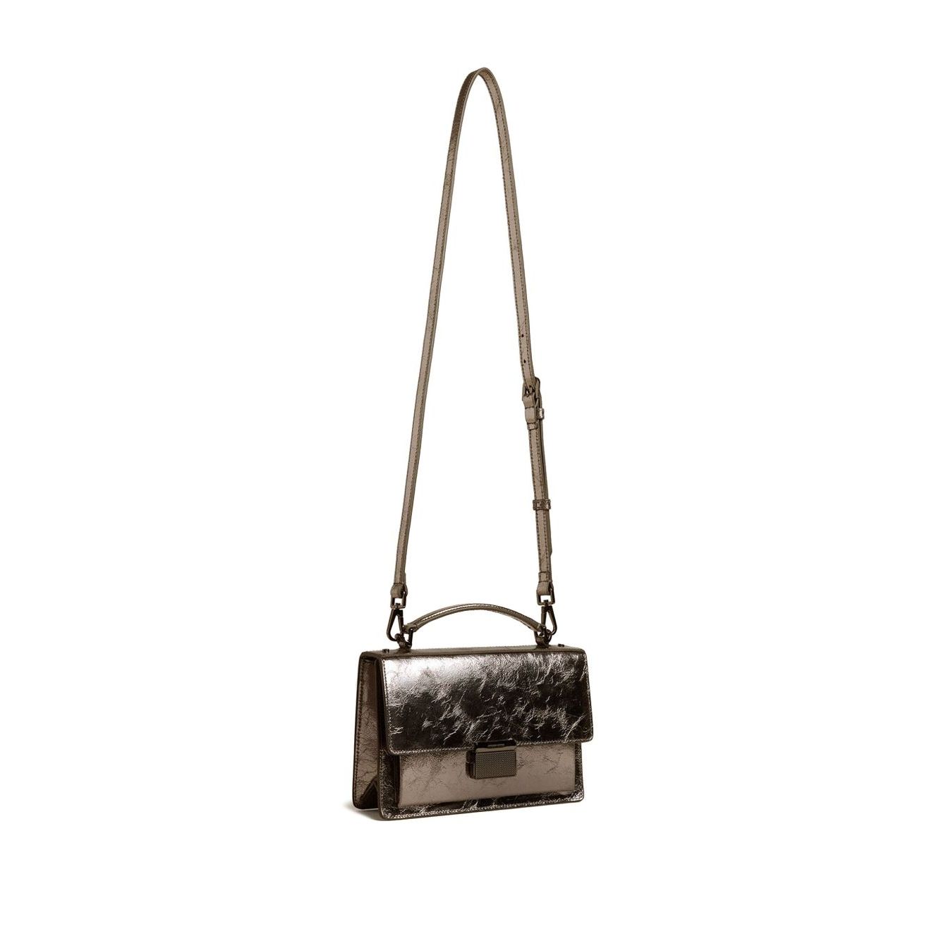 Golden Goose Venezia Bag in anthracite grey laminated leather with black details