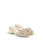 Valentino Garavani Vlogo Signature Metallic Slide Sandal With Cornely Embroidery 60mm