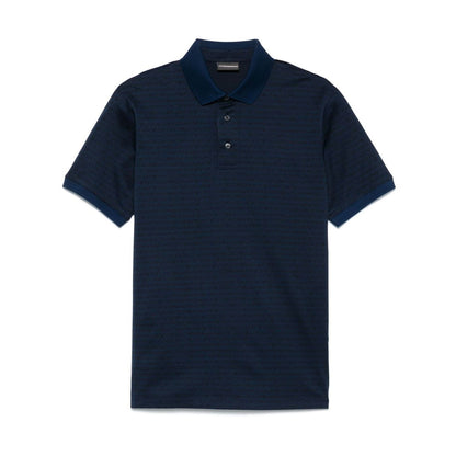 Emporio Armani Allover Logo Cotton Polo Shirt