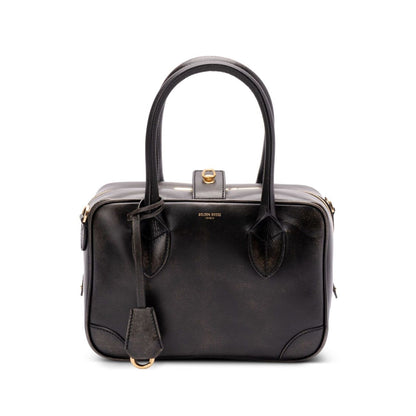 Golden Goose Vita Bag in smooth black leather and gold details