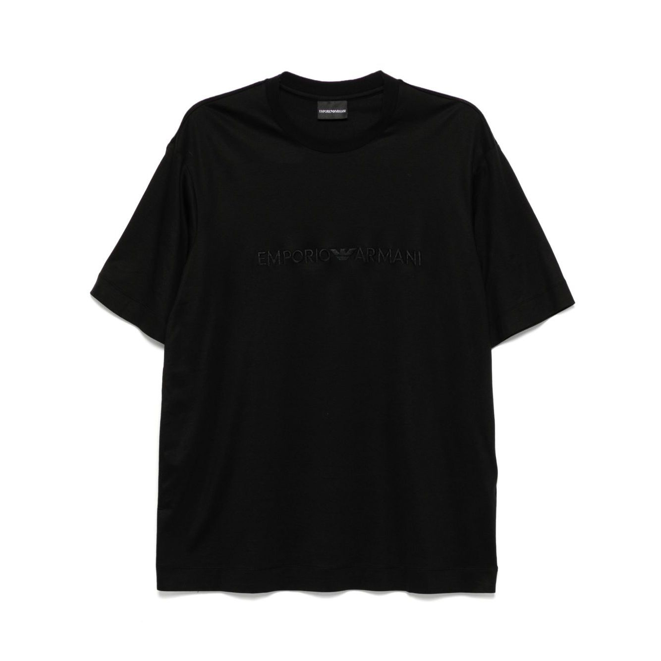Emporio Armani T-shirt with embossed logo embroidery in lyocell blend jersey