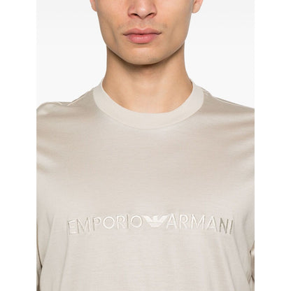 Emporio Armani ASV jersey-Lyocell blend T-shirt with embroidery