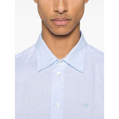 Emporio Armani logo-embroidered long-sleeve shirt Shirts