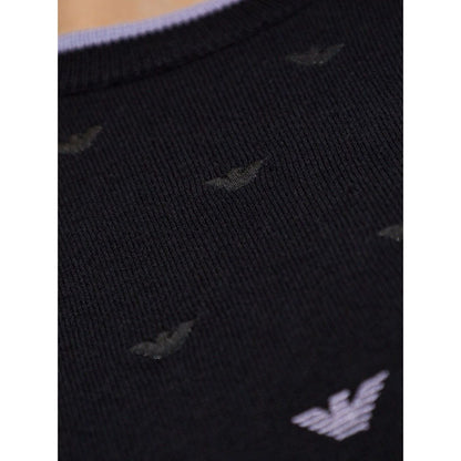 Emporio Armani Jumper with all-over micro eagle embroidery