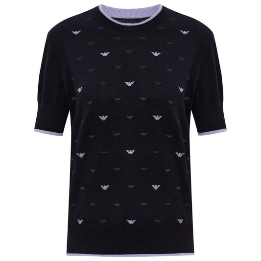 Emporio Armani Jumper with all-over micro eagle embroidery