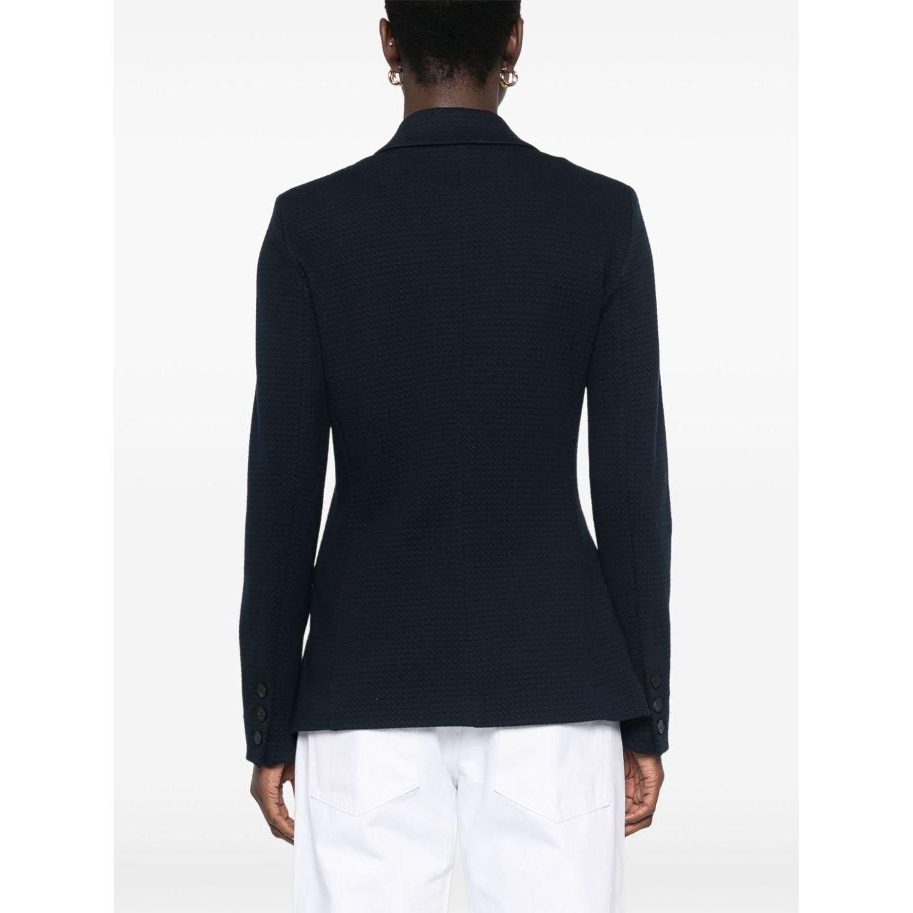 Emporio Armani Icon single-breasted blazer in an embossed jacquard knit jersey