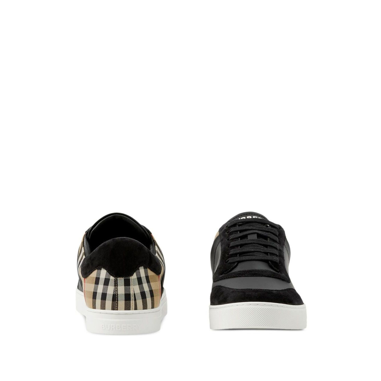 Burberry Leather, suede and check sneakers