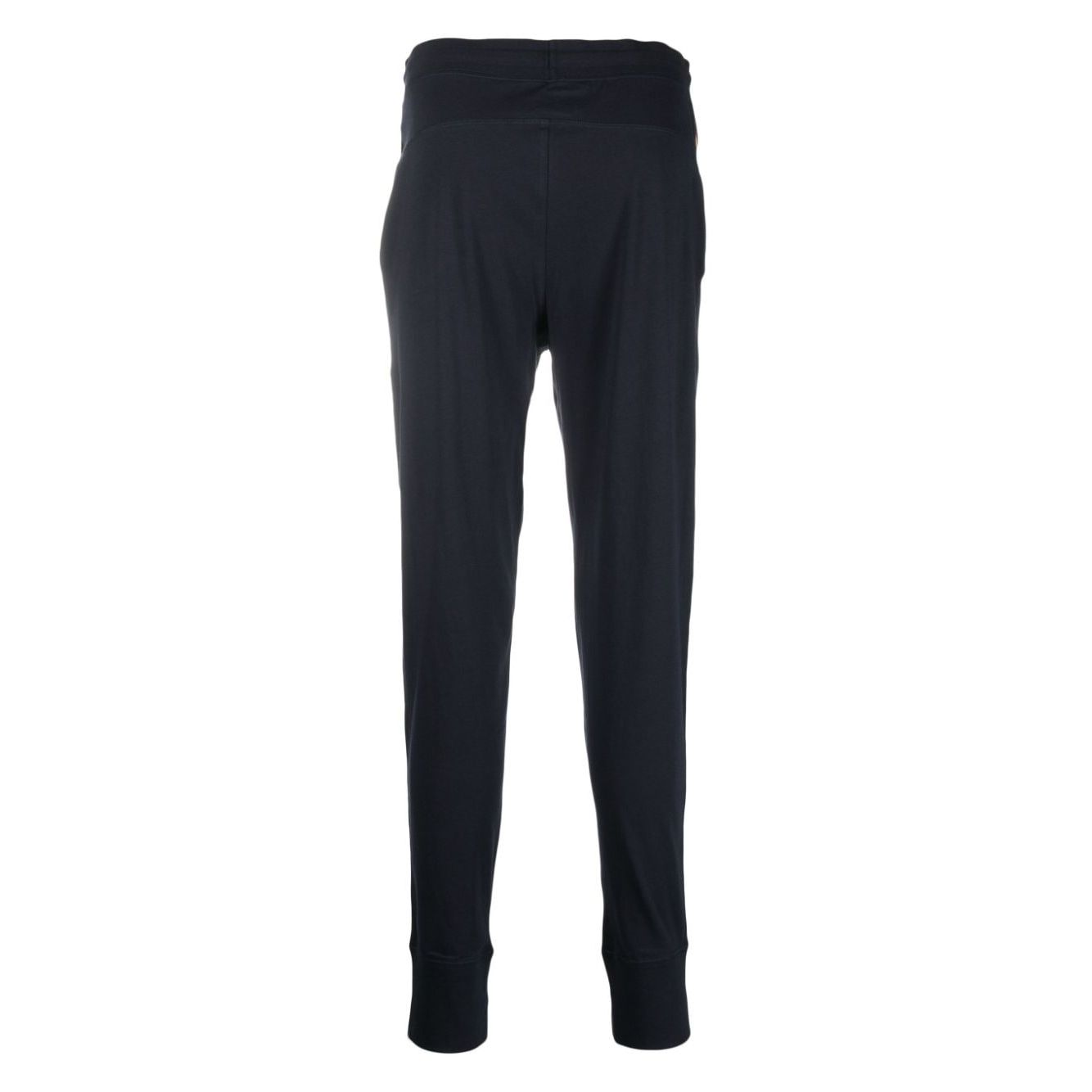 Paul Smith Trousers Blue, featuring midnight blue cotton, elasticated drawstring waist, tapered leg, and rainbow motif, sweatpants style.