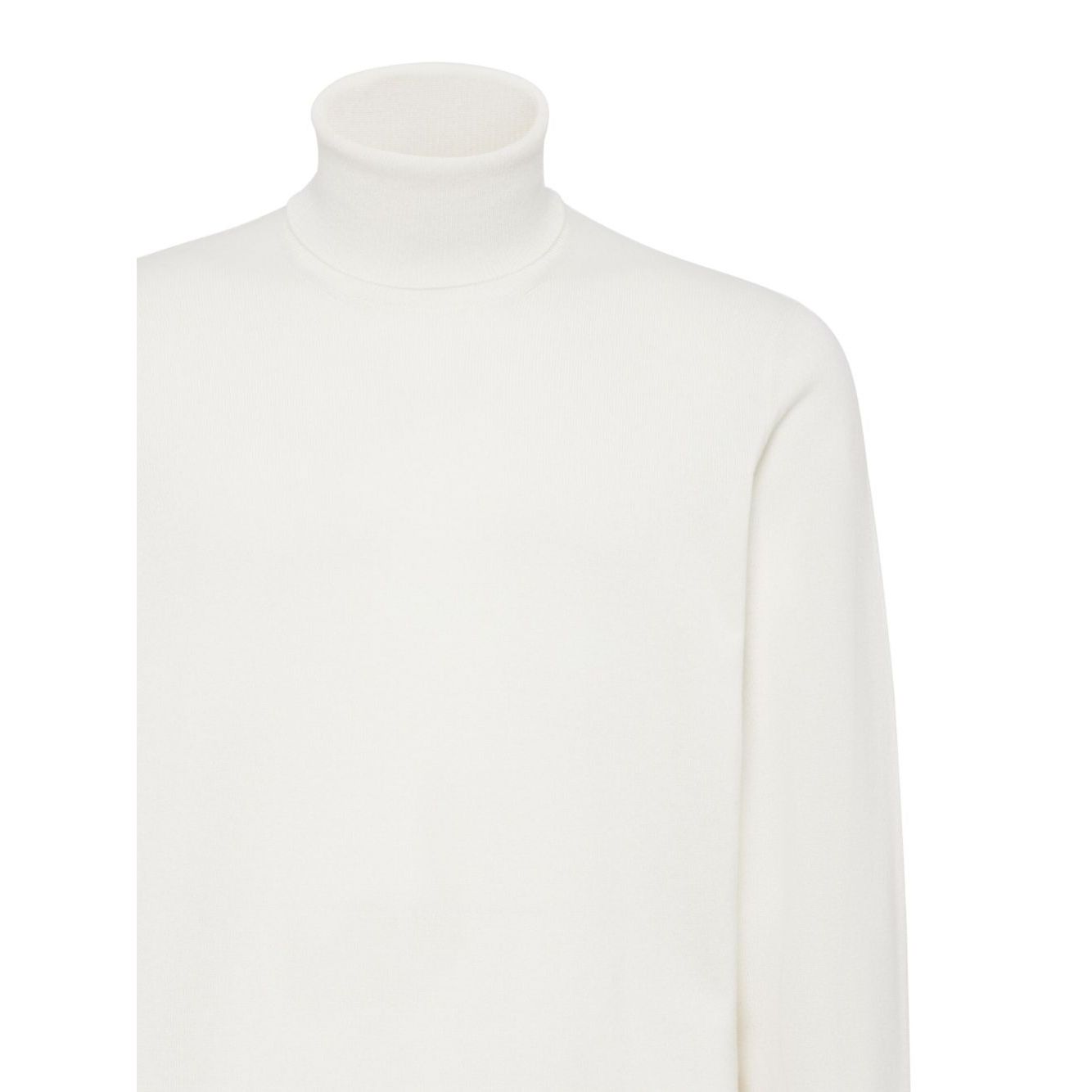 Brunello Cucinelli Sweaters White cashmere knitted roll neck long sleeve with ribbed cuffs and hem