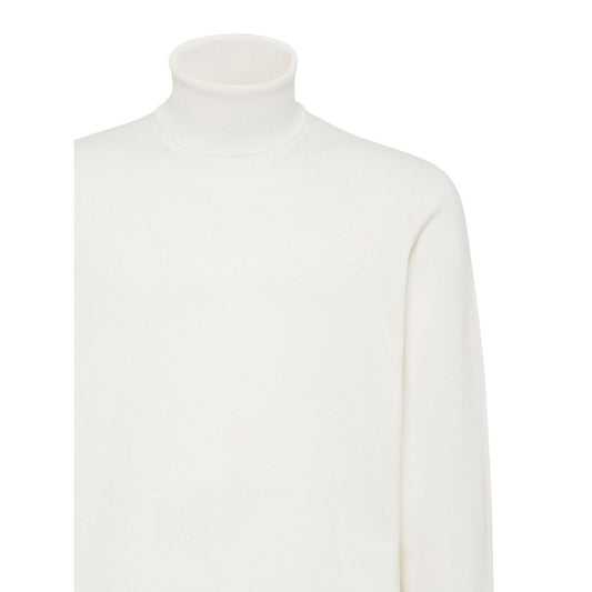 Brunello Cucinelli Sweaters White cashmere knitted roll neck long sleeve with ribbed cuffs and hem