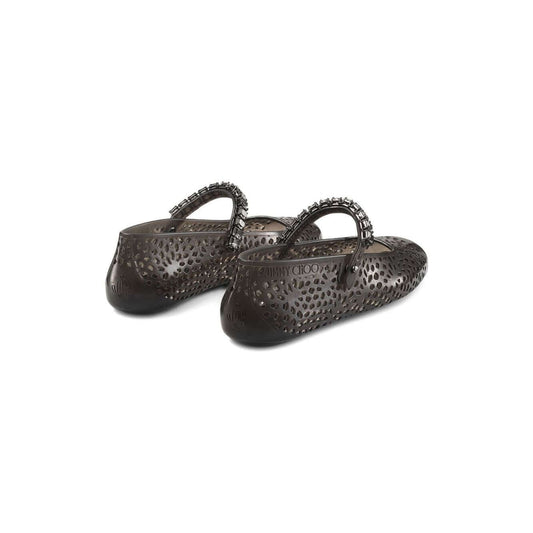 Jimmy Choo The Jelly Ballerina Flats with Crystal Embellishment