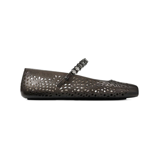 Jimmy Choo The Jelly Ballerina Flats with Crystal Embellishment
