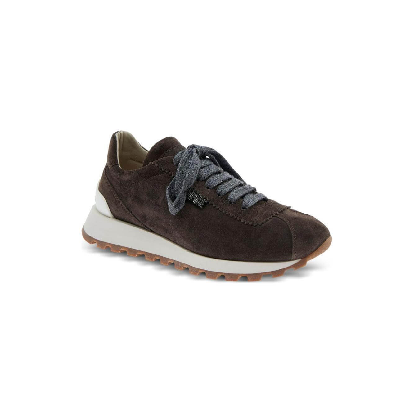 Brunello Cucinelli Suede runners with shiny tab MZSFG2110PC7284-AI25