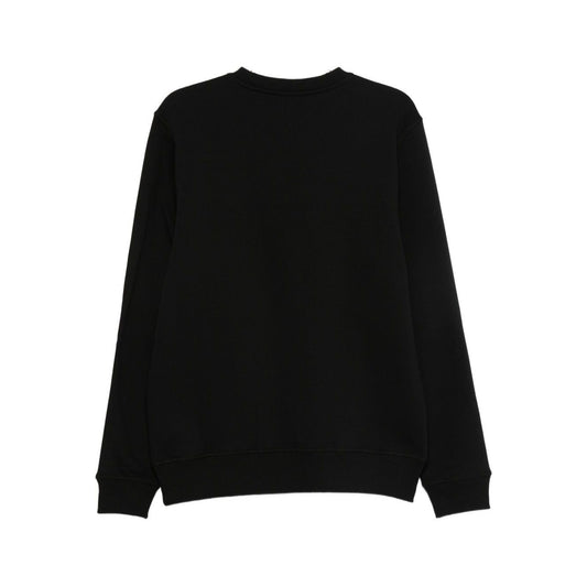 Back view of PS By Paul Smith Sweaters Black, featuring black crew neck and long sleeves, made from cotton with embroidered logo.