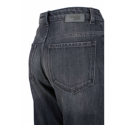 Yes Zee Black Cotton Women's High-Waisted Jeans