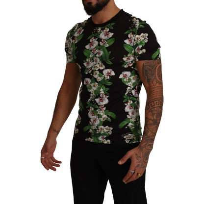 Dolce & Gabbana Black Floral Print Crewneck T-shirt
