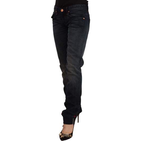 Acht Black Washed Cotton Skinny Denim Low Waist Jeans PAN71187 - 26