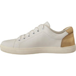 Dolce & Gabbana White Gold Leather Low Top Sneakers LA9791- 35