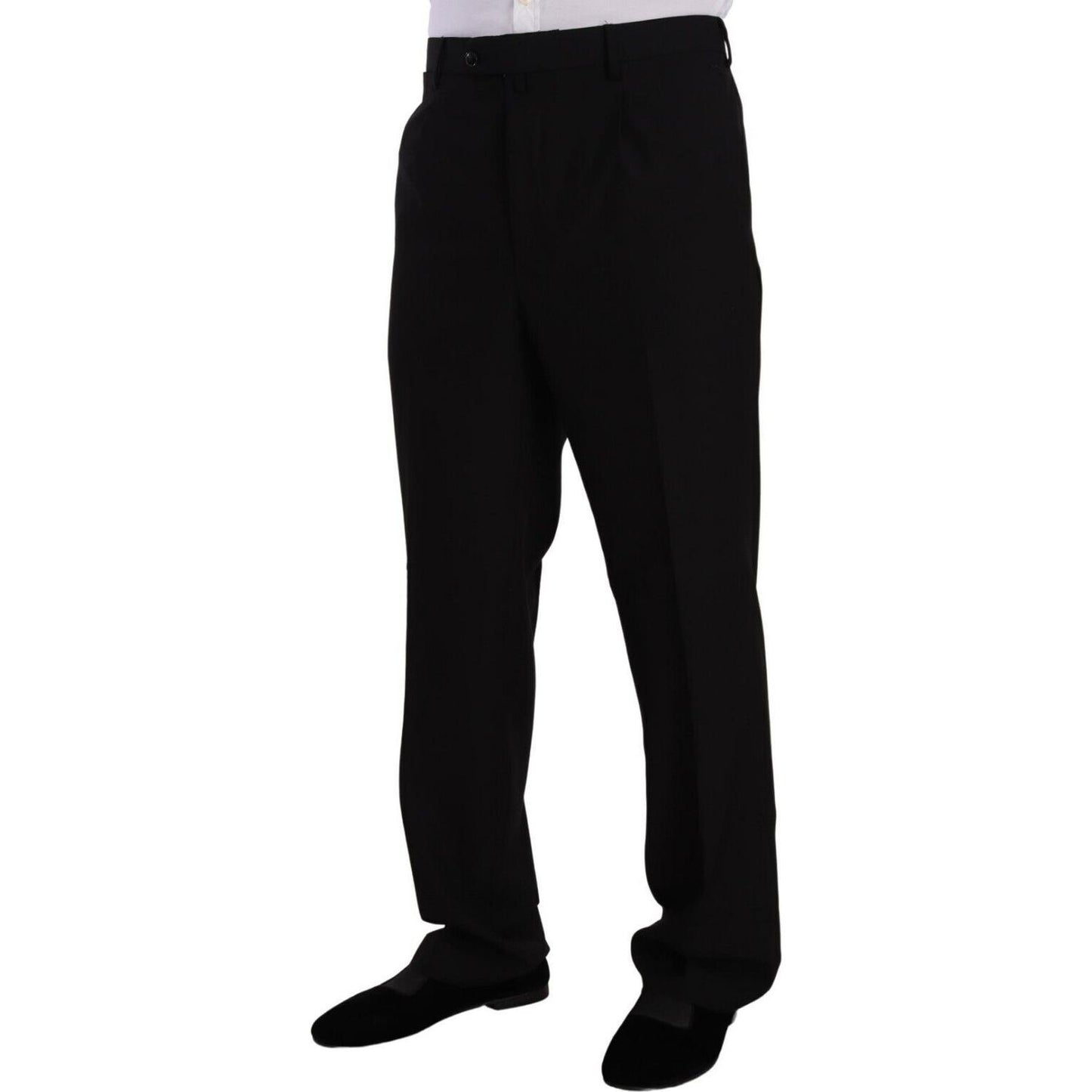 Domenico Tagliente Black Polyester Single Breasted Formal Suit