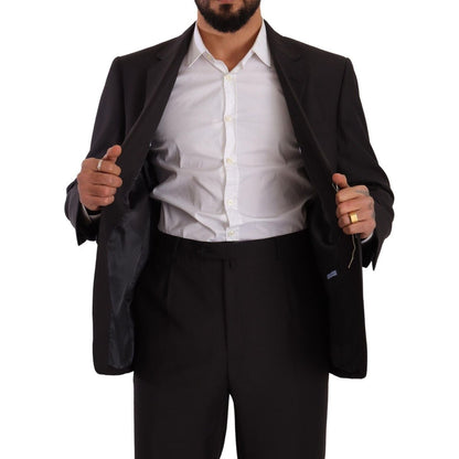 Domenico Tagliente Gray Polyester Single Breasted Formal Suit