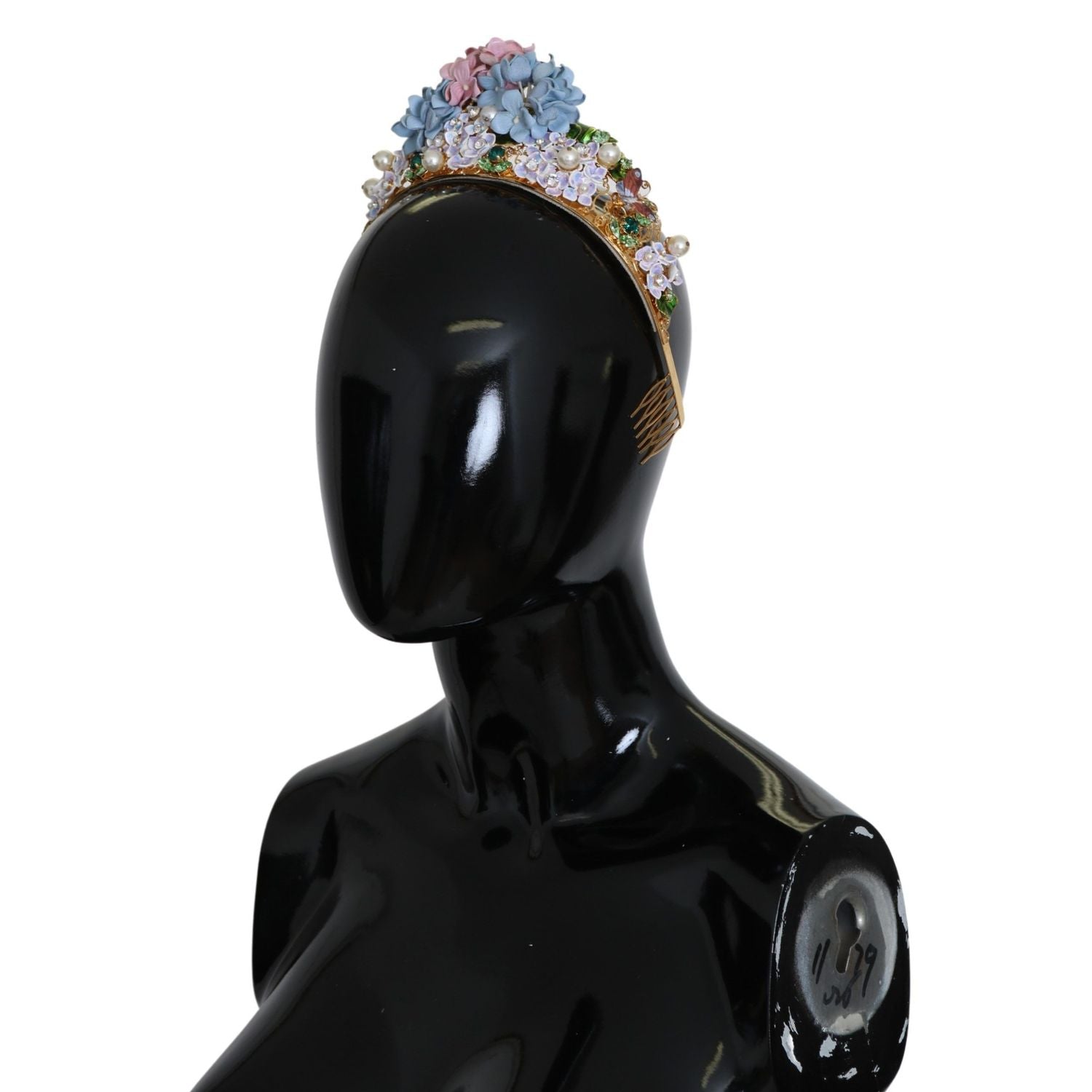 Dolce & Gabbana Gold Crystal Purple Hortensia Headband Crown Diadem