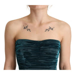 Dolce & Gabbana Turquoise Bustier Bodice Draped Midi Dress DR28617#2- 40