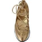 Jimmy Choo Golden Glamour Mesh Leather Sneakers 192954325046