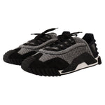 Dolce & Gabbana Black Gray Fabric Lace Up NS1 Sneakers Shoes