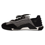 Dolce & Gabbana Black Gray Fabric Lace Up NS1 Sneakers Shoes