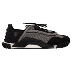 Dolce & Gabbana Black Gray Fabric Lace Up NS1 Sneakers Shoes