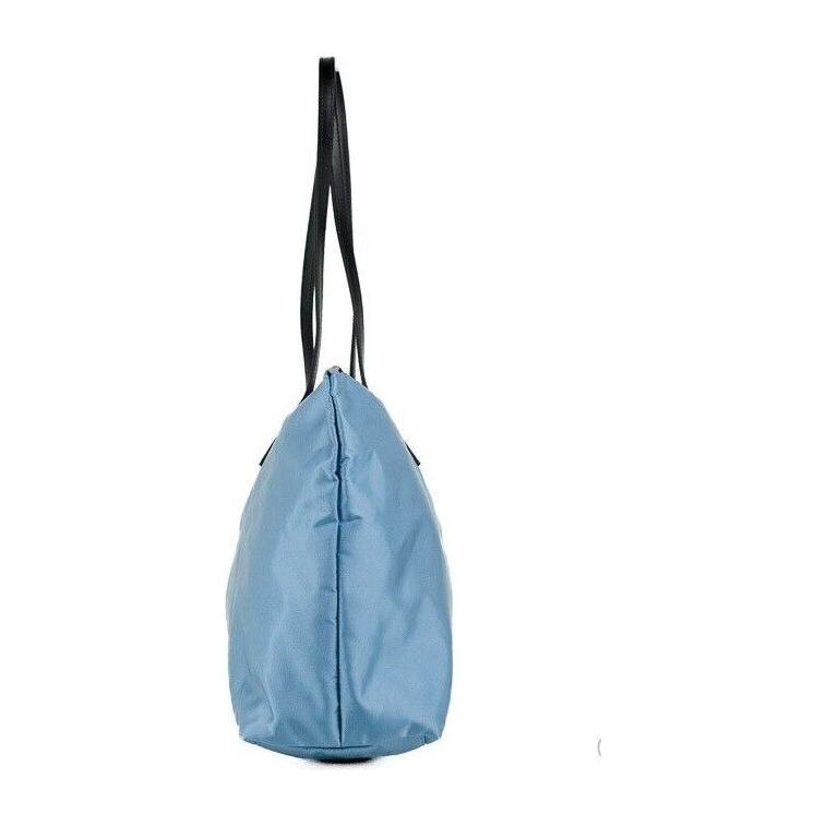 Versace Portuna Medusa Medium Cornflower Blue Nylon Leather Tote Bag Purse