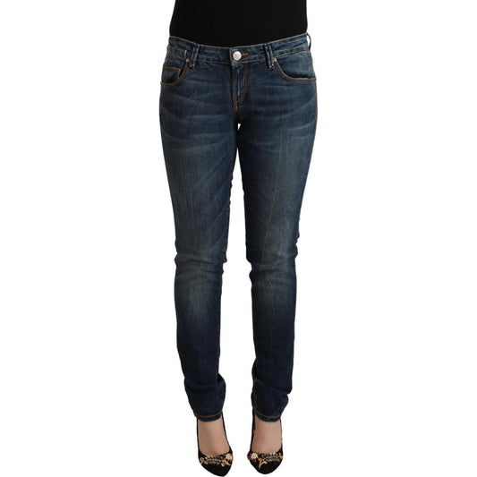 Acht Blue Washed Cotton Low Waist Slim Fit Denim Jeans PAN71830 - 26