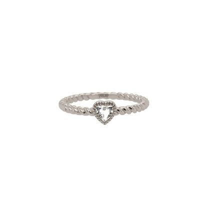 24KAE JEWELS JEWELRY Mod. 12417S/54 elegant silver ring with heart-shaped diamond