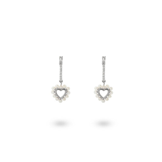 24KAE JEWELS JEWELRY Mod. 42403S heart-shaped pearl earrings