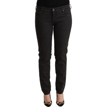 Ermanno Scervino Black Low Waist Skinny Denim Cotton Jeans
