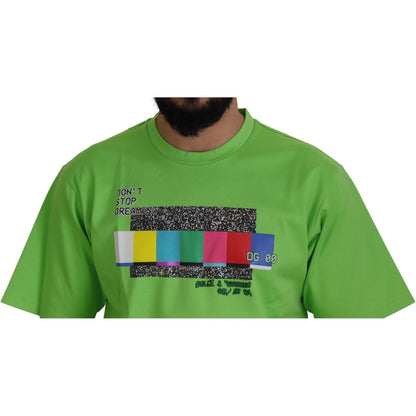 Dolce & Gabbana Green Cotton DG CHANNEL Top T-shirt