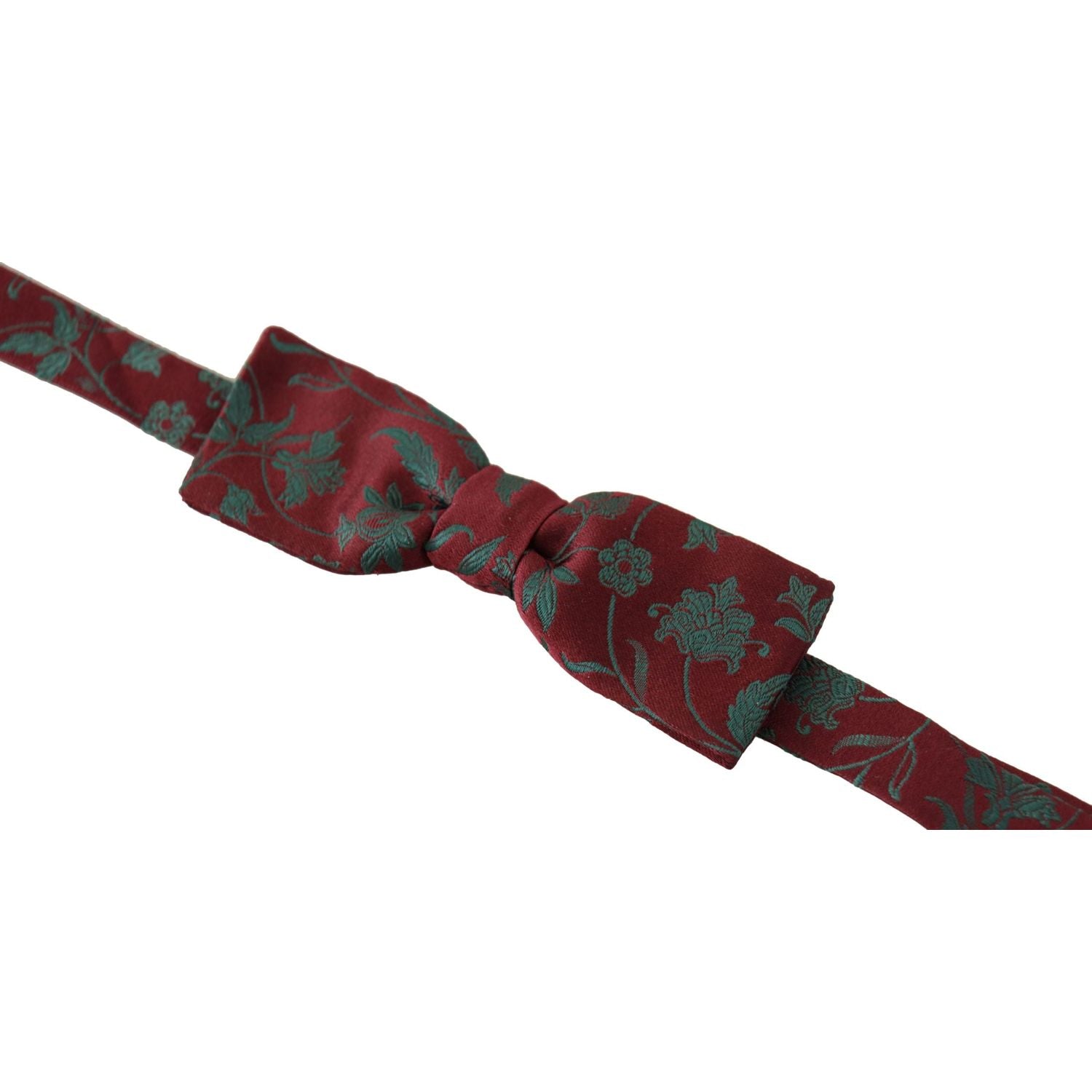 Dolce & Gabbana Maroon Pattern Adjustable Neck Papillon Bow Tie