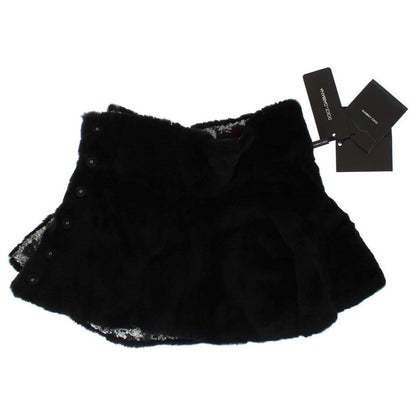 Dolce & Gabbana Silver Sequined Floral Weasel Fur Shoulder Scarf Wrap