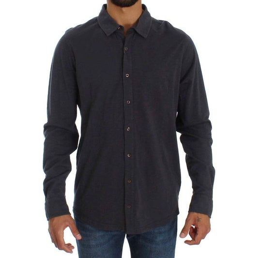 Alpha Massimo Rebecchi Gray Cotton Button Down Casual Shirt SIG31041-58