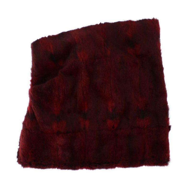 Dolce & Gabbana Bordeaux Hamster Fur Crochet Hood Scarf Hat Hood Scarf