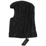 Dolce & Gabbana Elegant Black Sequined Hooded Scarf Wrap Hood Scarf Dolce & Gabbana Black