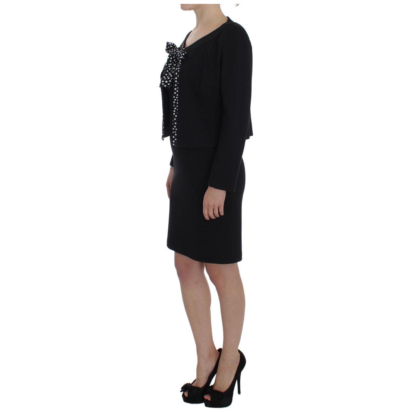 BENCIVENGA Black Stretch Sheath Dress & Sweater Set SIG30869-4
