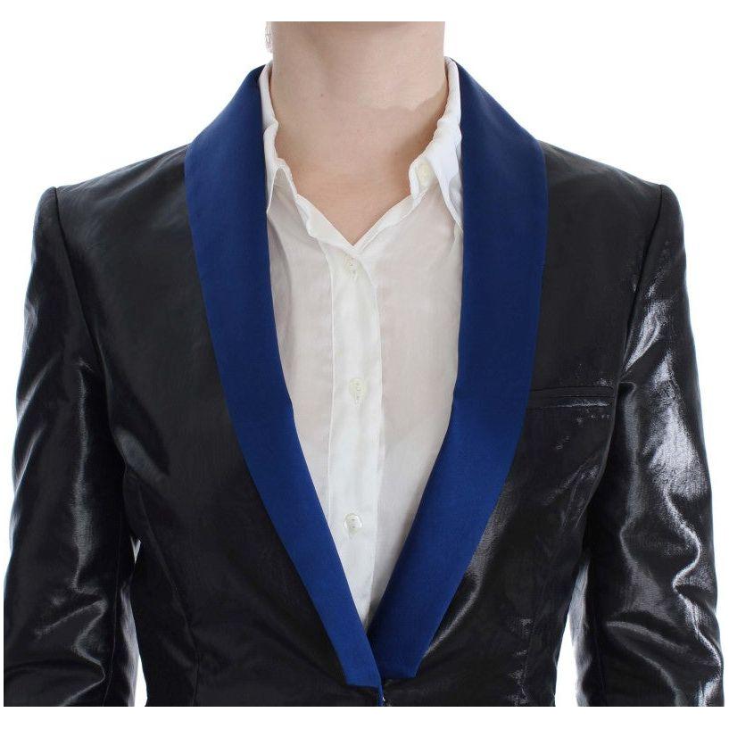 Exte Black Blue Two Piece Suit Skirt & Blazer Skirt Suit