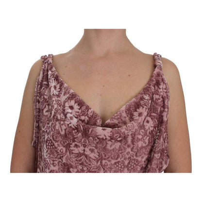 Exte Pink Floral Print Viscose Silk Blouse Top